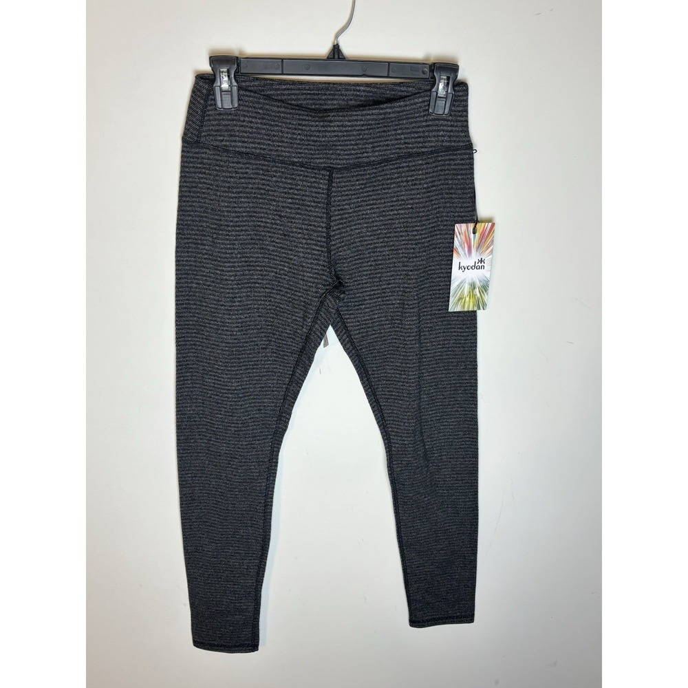 kyodan Striped Thick Knit Leggings in Grays Women's Size Medium NWT